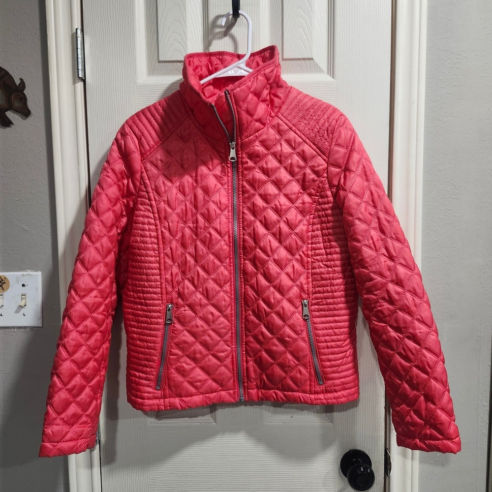 Marc New York Andrew Marc Coral Pink Quilted Puffer Jacket Women Medium